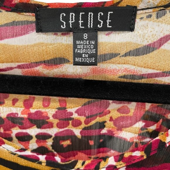 Spense Multicolor Bell Sleeve Dress 8 Abstract Lightweight Flowy Feminine Comfy - Picture 2 of 10